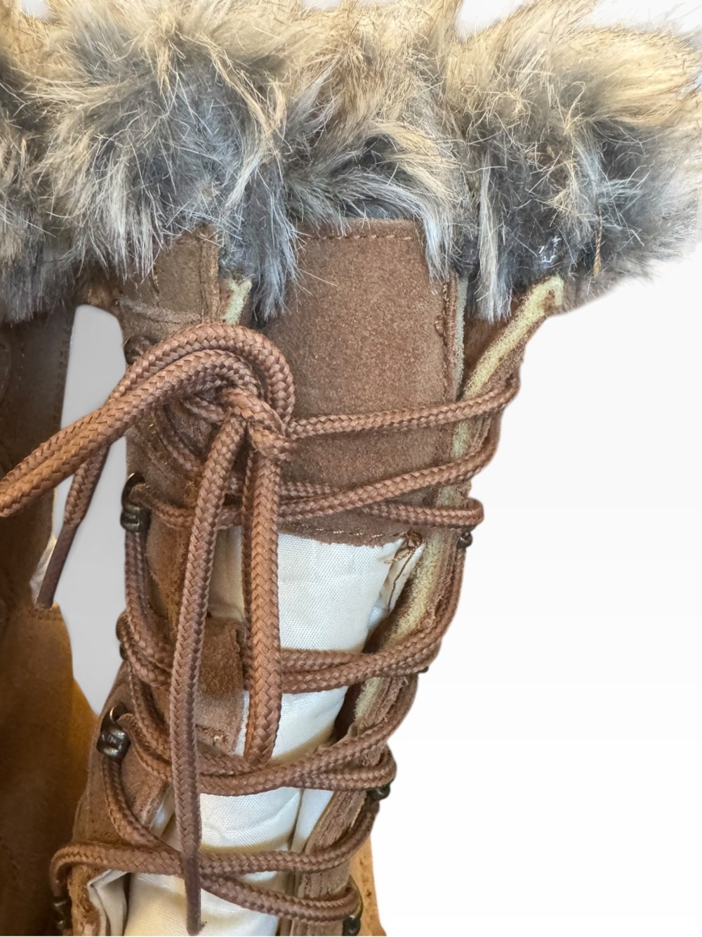 Khombu Faux-Fur Trim Quilted Lace-Up Winter Warm Boots size 7 - Picture 8 of 10